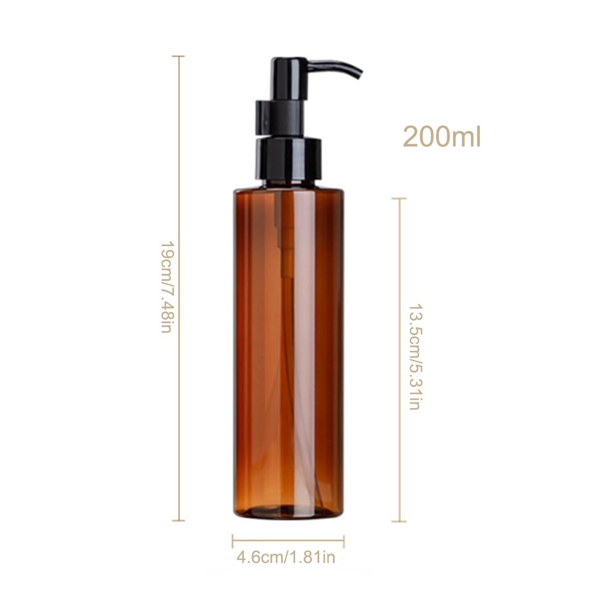 Amazon.co.jp: PET 詰替ボトル 200ml 遮光 茶色 ポンプ プラスチック